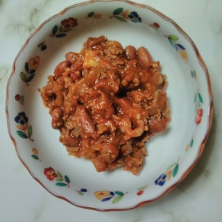 金時豆と牛肉トマトのスパイシー煮